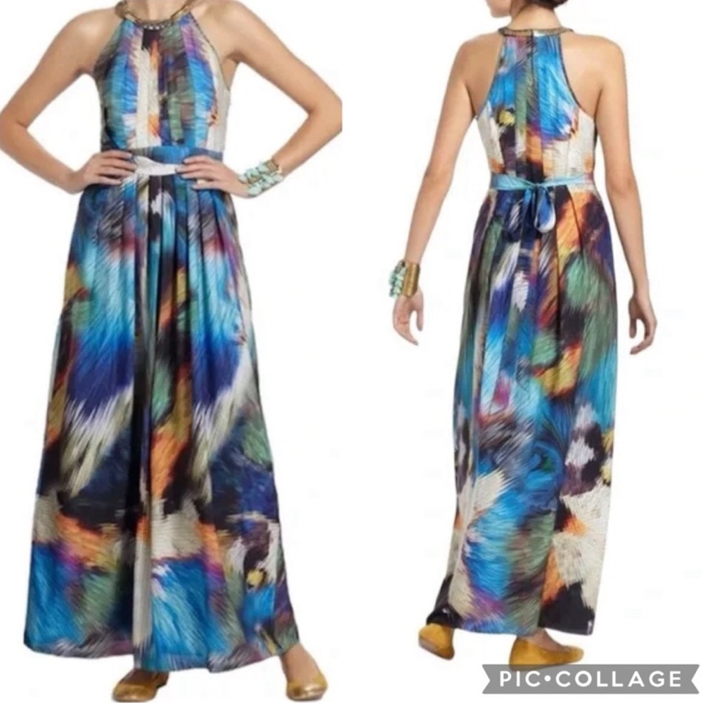Colorful Halter Maxi Dress